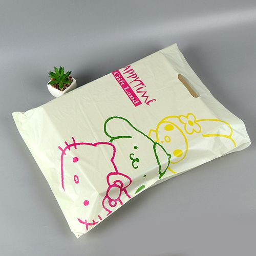 pe塑料服装童装袋定制购物通用包装袋冲孔塑料袋黄三猫 现货包邮